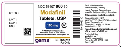 51407-960-30lb (Modafinil Tablets)